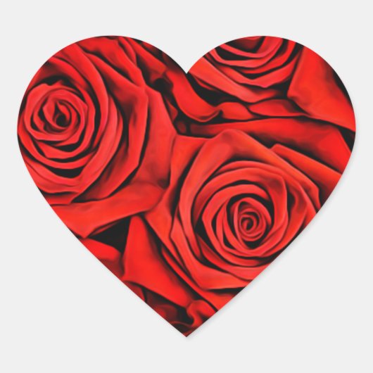 Rode rozen bloemblaadjes bloesem Planten bloeien Hart Sticker (Voorkant)