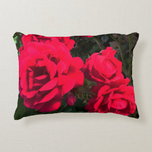 Rode Rozen Bloemen  Accent Kussen