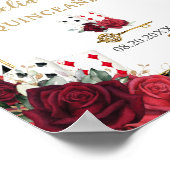 Rode Rozen Bloemen Alice in Wonderland Quinceañera Poster (Hoek)