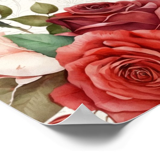 Rode Rozen Bloemen Anand Karaj Bruiloft Welkomstbo Poster (Hoek)