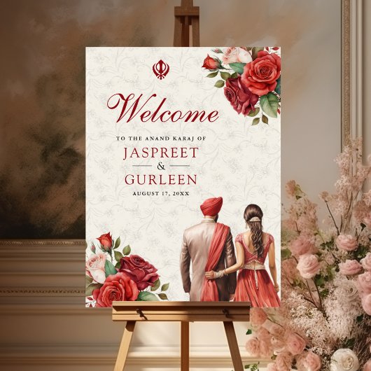 Rode Rozen Bloemen Anand Karaj Bruiloft Welkomstbo Poster