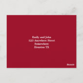 Rode Rozen Bloemen Blad Script Bruiloft RSVP Briefkaart (Achterkant)