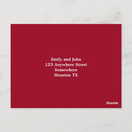 Rode Rozen Bloemen Blad Script Bruiloft RSVP Briefkaart (Achterkant)