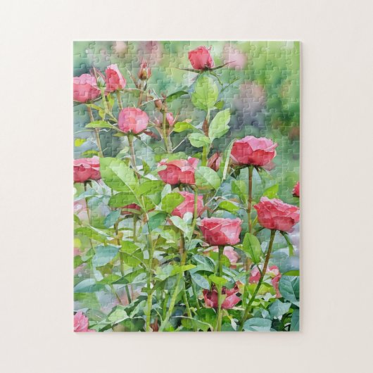 Rode Rozen Bloemen Bloemstuk Tuin Kunst Puzzel (Verticaal)