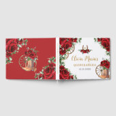 Rode Rozen Bloemen Charro Cowboy laarzen Quinceane Gastenboek (Volledig)