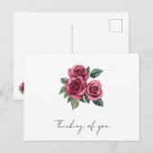 Rode rozen Bloemen Denken aan jou Briefkaart (Voorkant / Achterkant)