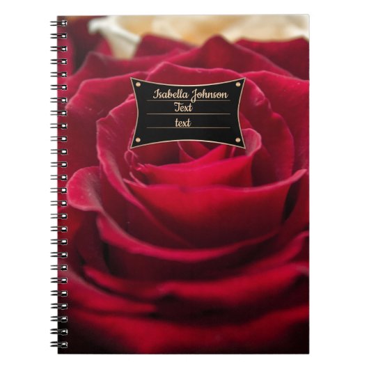 Rode rozen bloemen floreren romantische natuur bot notitieboek (Voorkant)