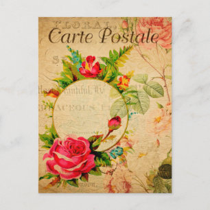 rode rozen bloemen Franse Briefkaart