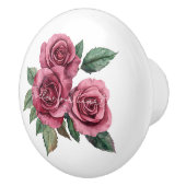 Rode Rozen Bloemen Keramische Knop (Rechts)