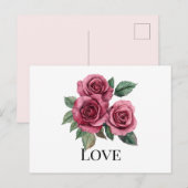 Rode Rozen Bloemen Liefde Briefkaart (Voorkant / Achterkant)