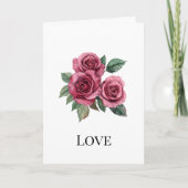Rode Rozen Bloemen Liefde Kaart (Voorkant)