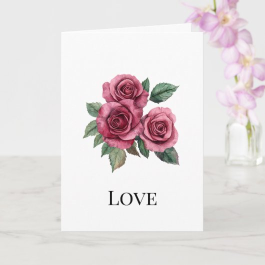 Rode Rozen Bloemen Liefde Kaart (Orchidee)