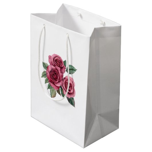 Rode Rozen Bloemen Liefde Medium Cadeauzakje (Achterkant Gekanteld)