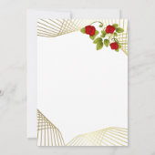 Rode rozen bloemen met gouden accent sjabloon kaart (Achterkant)