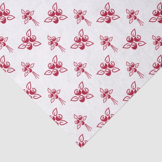 Rode Rozen Bloemen Patroon Weefsel Papier (Detail)