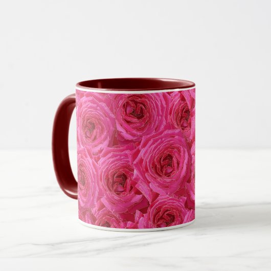 Rode rozen, bloemen, rood, liefde mok (Voorkant links)