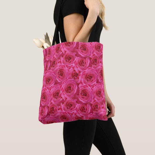 Rode rozen, bloemen, rood, liefde tote bag (Dichtbij)