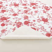 Rode Rozen Bloemen Sherpa Deken (3/4)