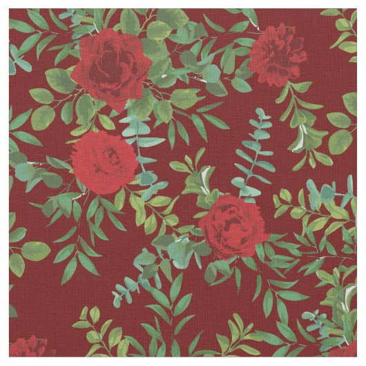 Rode rozen bloemen stof (Close Up)