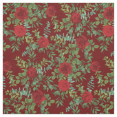 Rode rozen bloemen stof (Swatch)