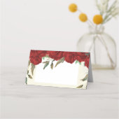 Rode rozen bloemenivoor trouwkaart plaatskaartje (Voorkant)