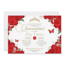 Rode Rozen Bloemenkroon Tiara Vlinder Quinceanera