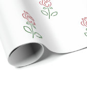 Rode rozen, bloemenmotief, Rozen Cadeaupapier (Rol Hoek)