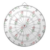 Rode rozen, bloemenmotief, Rozen Dartbord (Voorkant)