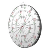 Rode rozen, bloemenmotief, Rozen Dartbord (Voorkant Rechts)