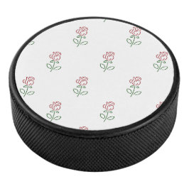 Rode rozen, bloemenmotief, Rozen Hockey Puck