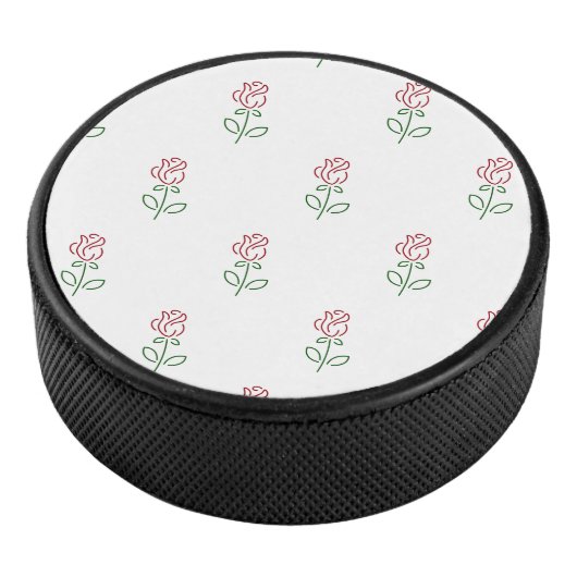 Rode rozen, bloemenmotief, Rozen Hockey Puck (3/4)