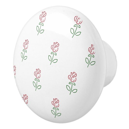 Rode rozen, bloemenmotief, Rozen Keramische Knop (Rechts)
