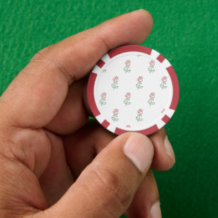 Rode rozen, bloemenmotief, Rozen Poker Chips