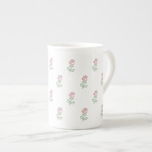 Rode rozen, bloemenmotief, Rozen Porselein Kop