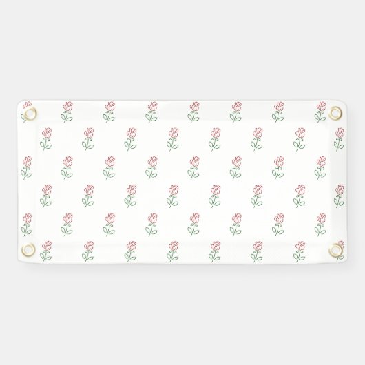 Rode rozen, bloemenmotief, Rozen Spandoek (Horizontaal)