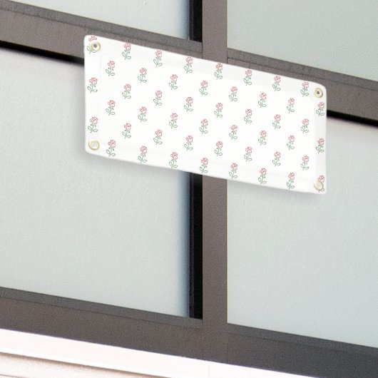 Rode rozen, bloemenmotief, Rozen Spandoek (Buitenkant Gebouw)