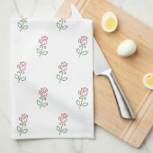 Rode rozen, bloemenmotief, Rozen Theedoek (Quarter Fold)