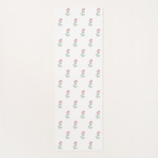 Rode rozen, bloemenmotief, Rozen Yogamat (Achterkant)