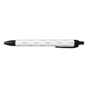 Rode rozen, bloemenmotief, Rozen Zwarte Inkt Pen