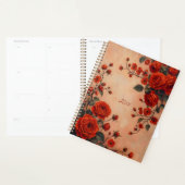 Rode Rozen Bloemenspiraal Gebonden Botanische Prin Planner (Display)
