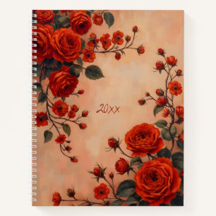 Rode Rozen Bloemenspiraalgebonden Journaal Noteboo Notitieboek