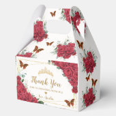 Rode Rozen Bloemenvlinders XV 16 Verjaardagsgevel Bedankdoosjes (Achterkant)