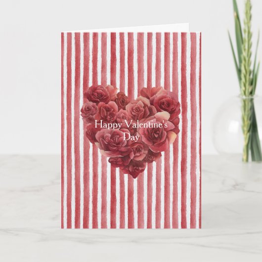 Rode Rozen Bloemhart Liefde Kaart (Voorkant)