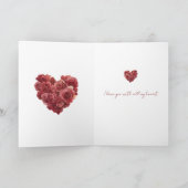 Rode Rozen Bloemhart Liefde Kaart (Binnen)
