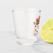 Rode Rozen Bloemhartens Liefde  Shot Glas (Links)