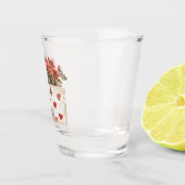 Rode Rozen Bloemhartens Liefde  Shot Glas (Rechts)