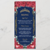 Rode Rozen Bloemige Sneeuw Witte Appel Verjaardags Programmakaart (Voorkant)