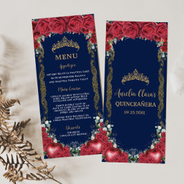 Rode Rozen Bloemige Sneeuw Witte Appel Verjaardags Programmakaart