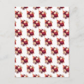 Rode Rozen Bloemige Trouwreceptie Informatiekaartje (Achterkant)