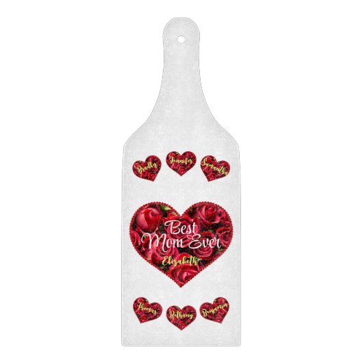 Rode rozen  bloemmotief moderne elegante Moederdag Snijplank (Voorkant)